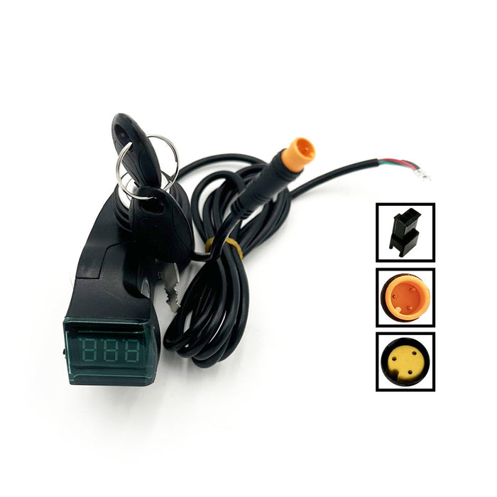 Contacteur à clé affichage voltage contacteur etanche 3Pins Contacteur à clé affichage voltage contacteur etanche 3Pins