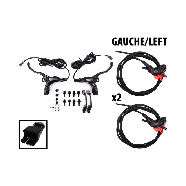 Kit freins hydrauliques 4 pistons FRV connecteur SM (2 etriers AV droite / AR gauche)