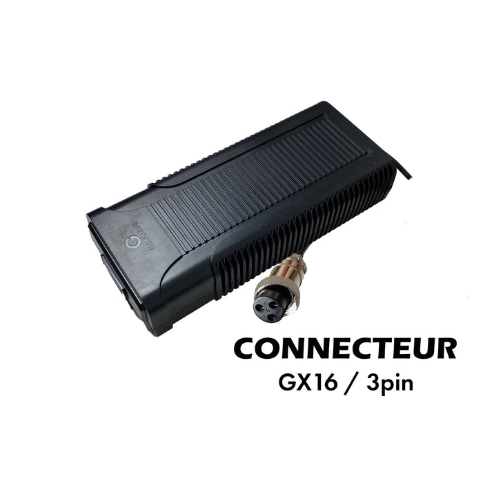 Chargeur 52V➡️ 58,8V / 3A (connecteur GX16-3p) Chargeur 52V➡️ 58,8V / 3A (connecteur GX16-3p)