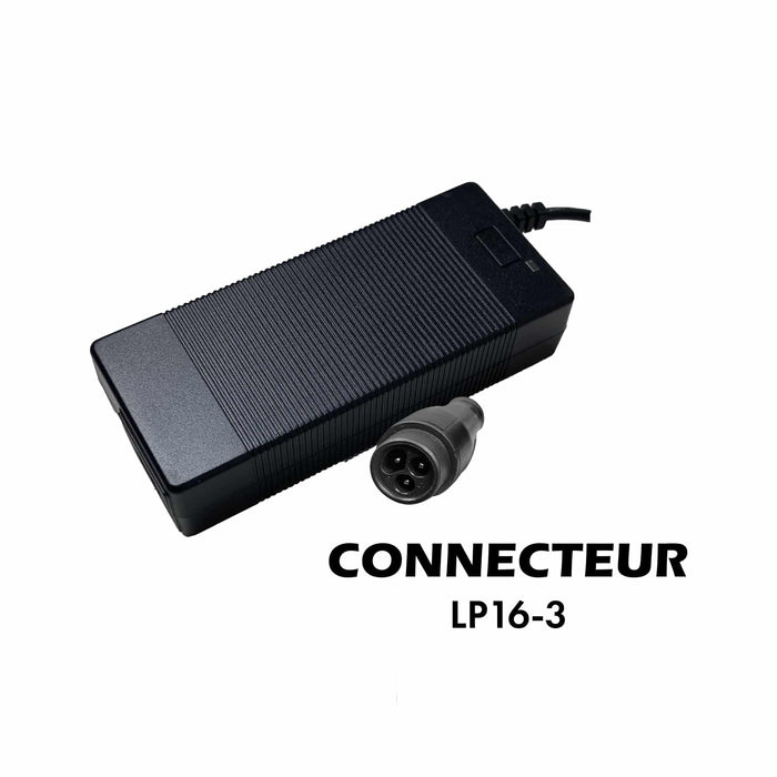 Pack Chargeur 48V ➡️ 54.6V / 2A (+ Adaptateur GX16-LP16-3) Pack Chargeur 48V ➡️ 54.6V / 2A (+ Adaptateur GX16-LP16-3)