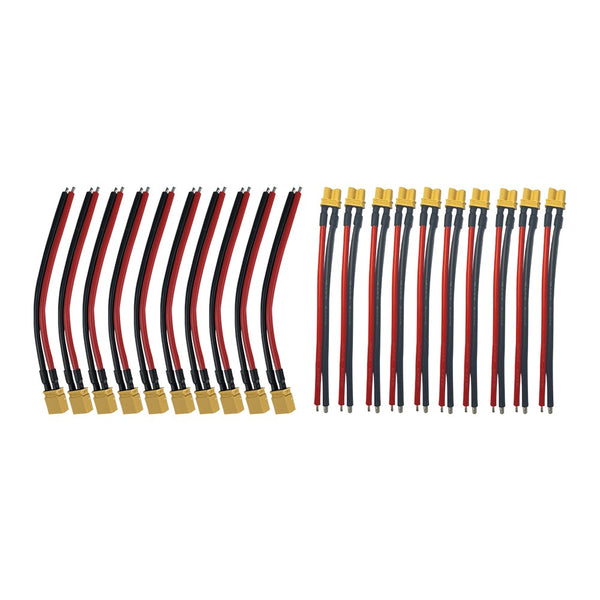 Pack Prises XT30 Avec Cables X10 males + X10 femelles
