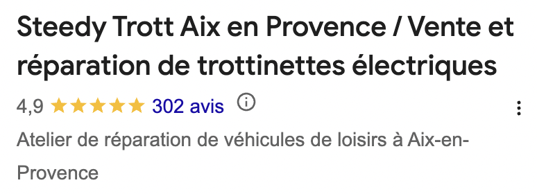 Avis Google Steedy Trott Aix-en-Provence