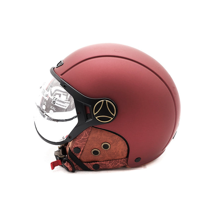 Casque JET  bordeaux mat (taille XS à XXL) (XS)