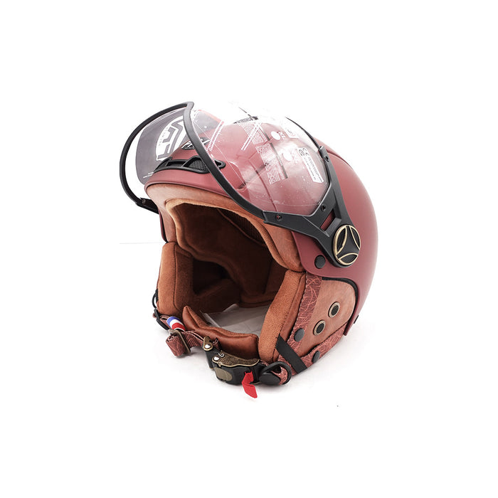 Casque JET  bordeaux mat (taille XS à XXL) (XXL)