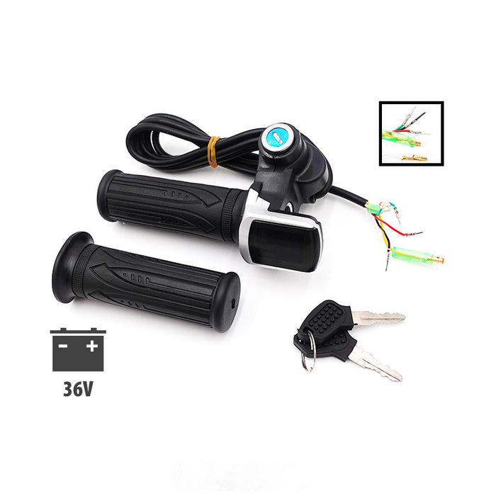 Poignées d'accélérateur draisienne à clef avec écran LED 36V