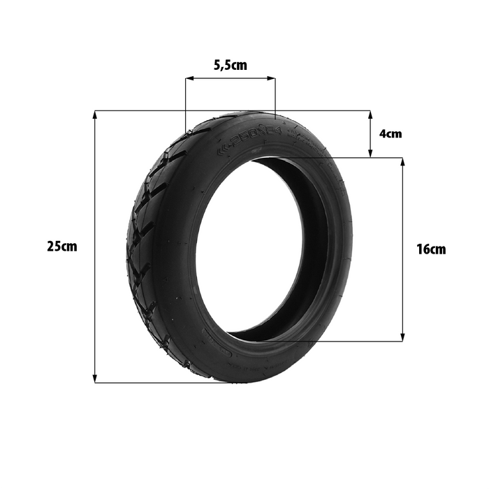 Pneu 250x54 tubeless Xiaomi Scooter 4