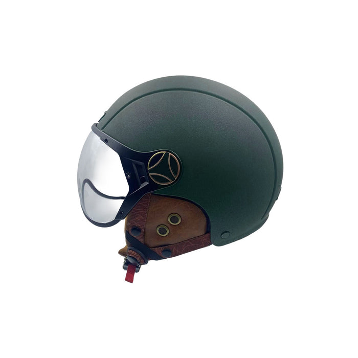 Casque JET  vert mat caméléon (taille XS à XXL)