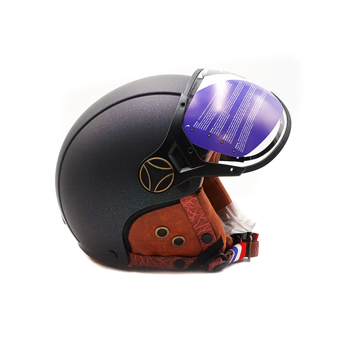 Casque JET  vert mat caméléon (taille XS à XXL)