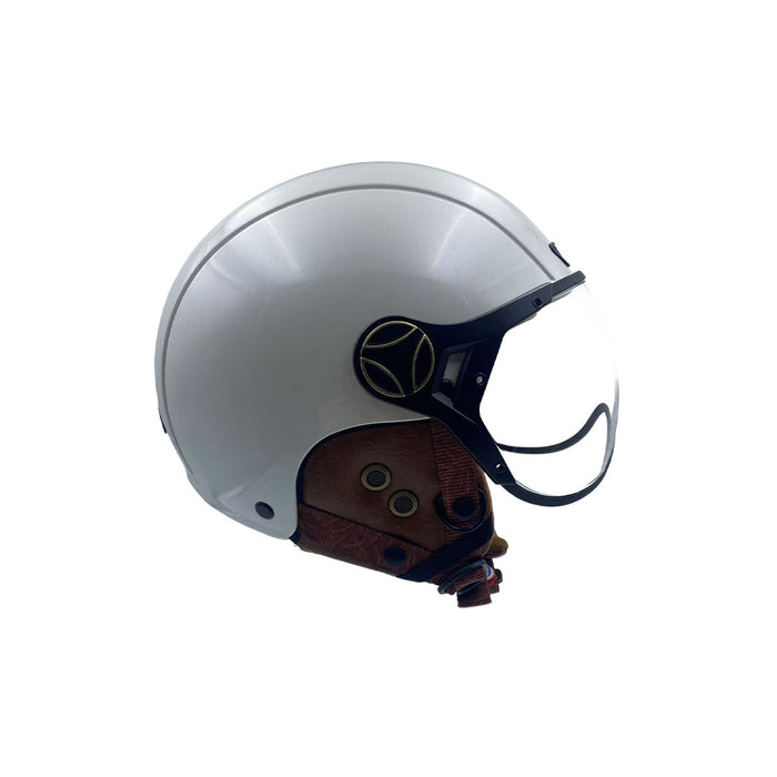 Casque JET  blanc brillant (taille XS à XXL)