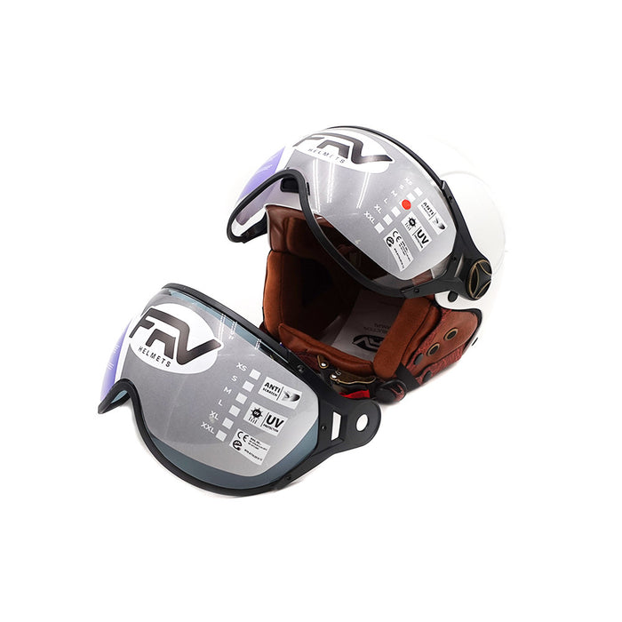 Casque JET  blanc brillant (taille XS à XXL) (L)