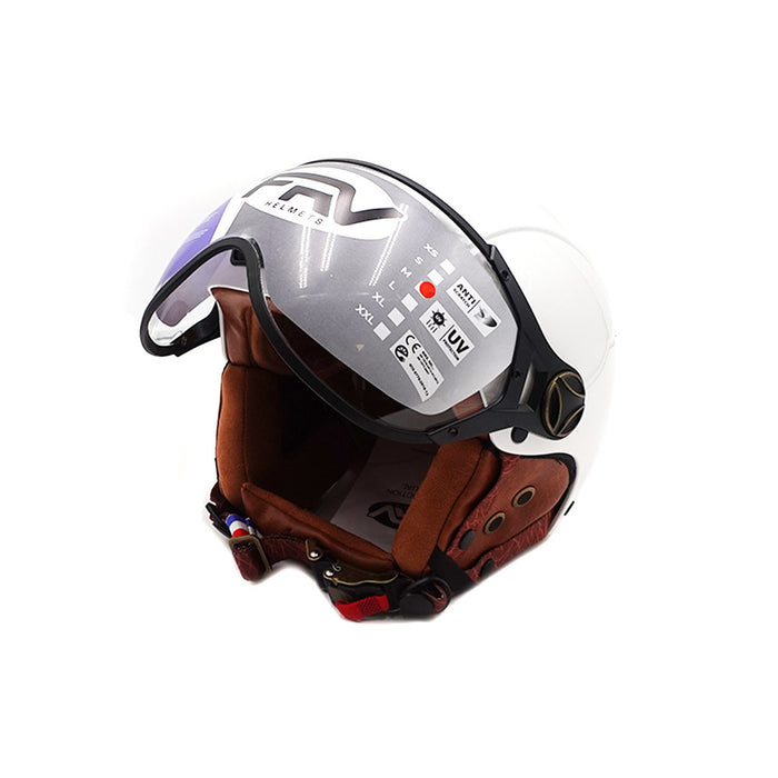 Casque JET  blanc brillant (taille XS à XXL)