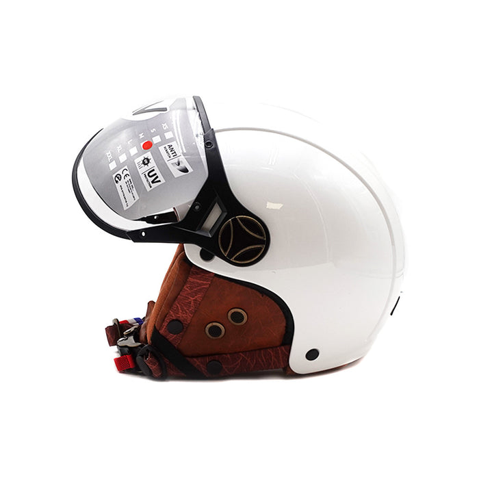Casque JET  blanc brillant (taille XS à XXL)