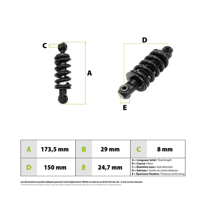 Amortisseur arriere Ninebot Segway ZT3 Pro
