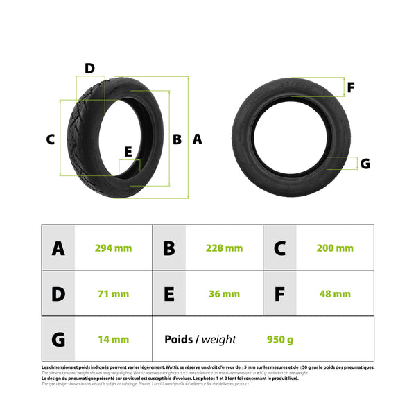 Pneu 60/90-8 tubeless Xiaomi Scooter 6 /Scooter 5 Plus