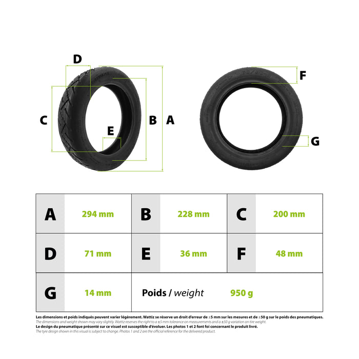 Pneu 60/90-8 tubeless Xiaomi Scooter 6 /Scooter 5 Plus