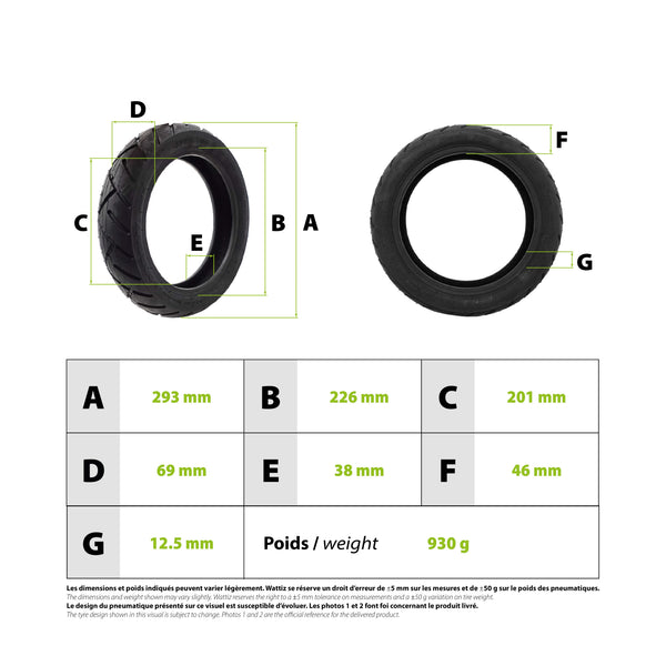Pneu 12x2.50 tubeless route Xiaomi Scooter 6Max / 6Pro